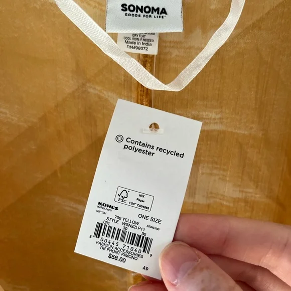 Sonoma Tie Front Kimono/Coverup - Picture 3 of 7